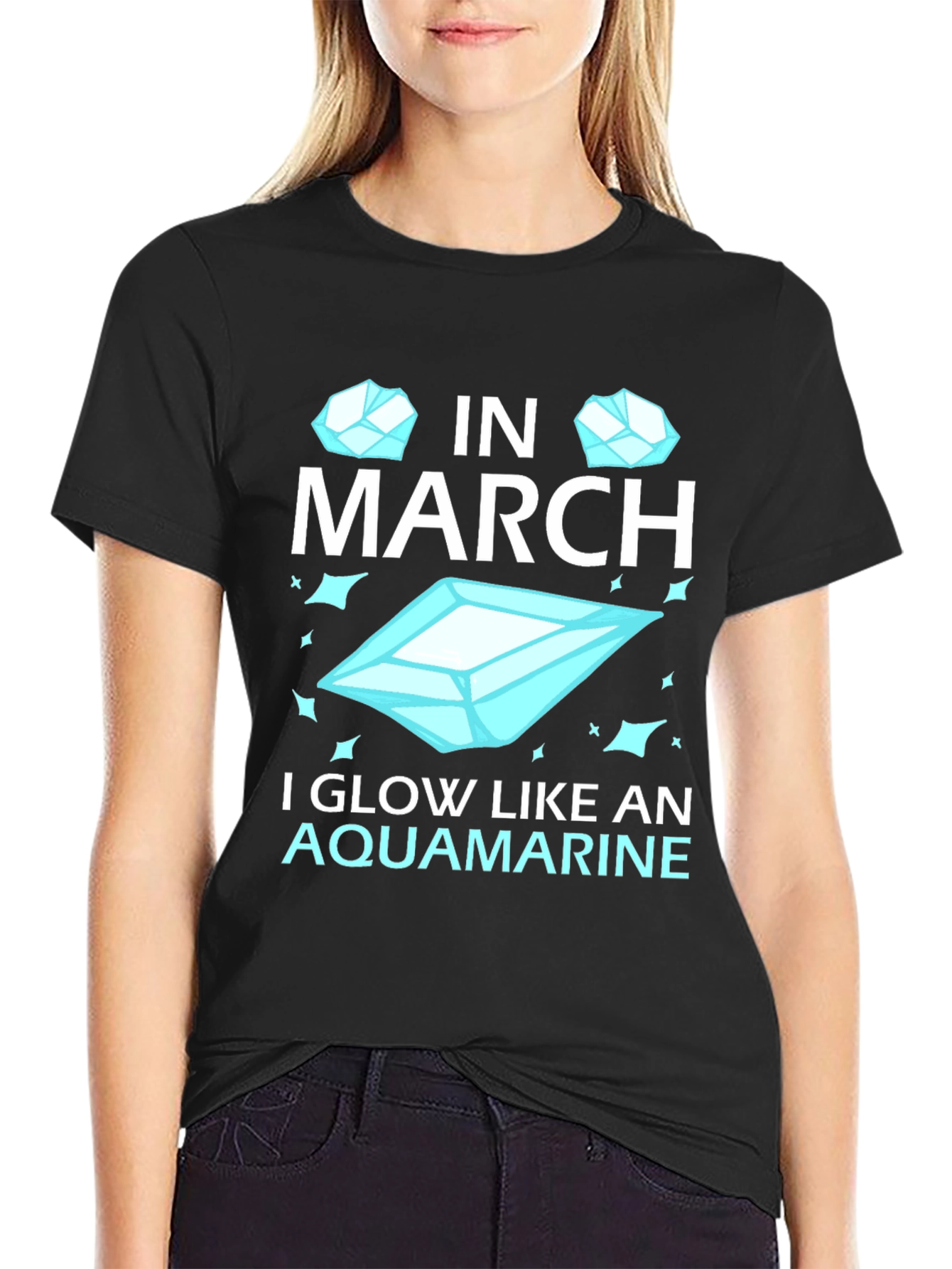 March Aquamarine Birthday T-Shirt