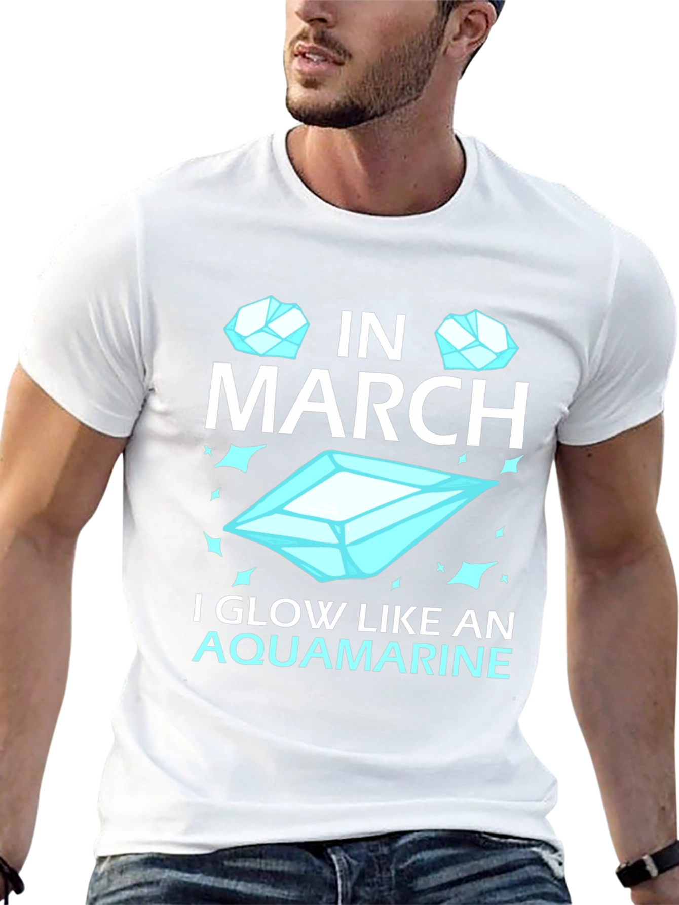 March Aquamarine Birthday T-Shirt