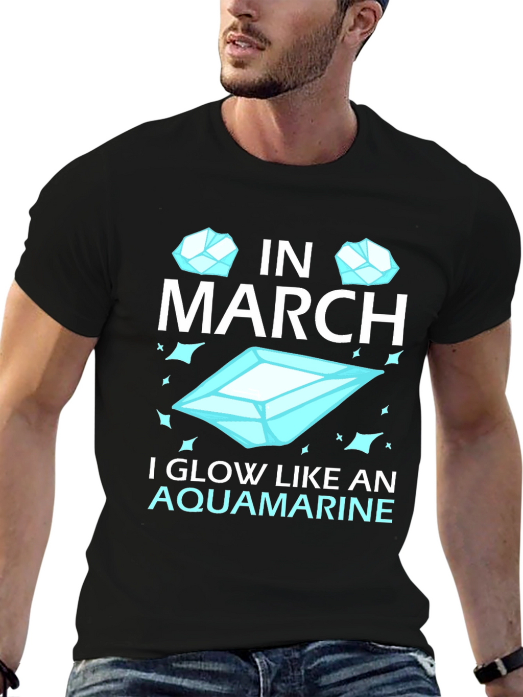 March Aquamarine Birthday T-Shirt