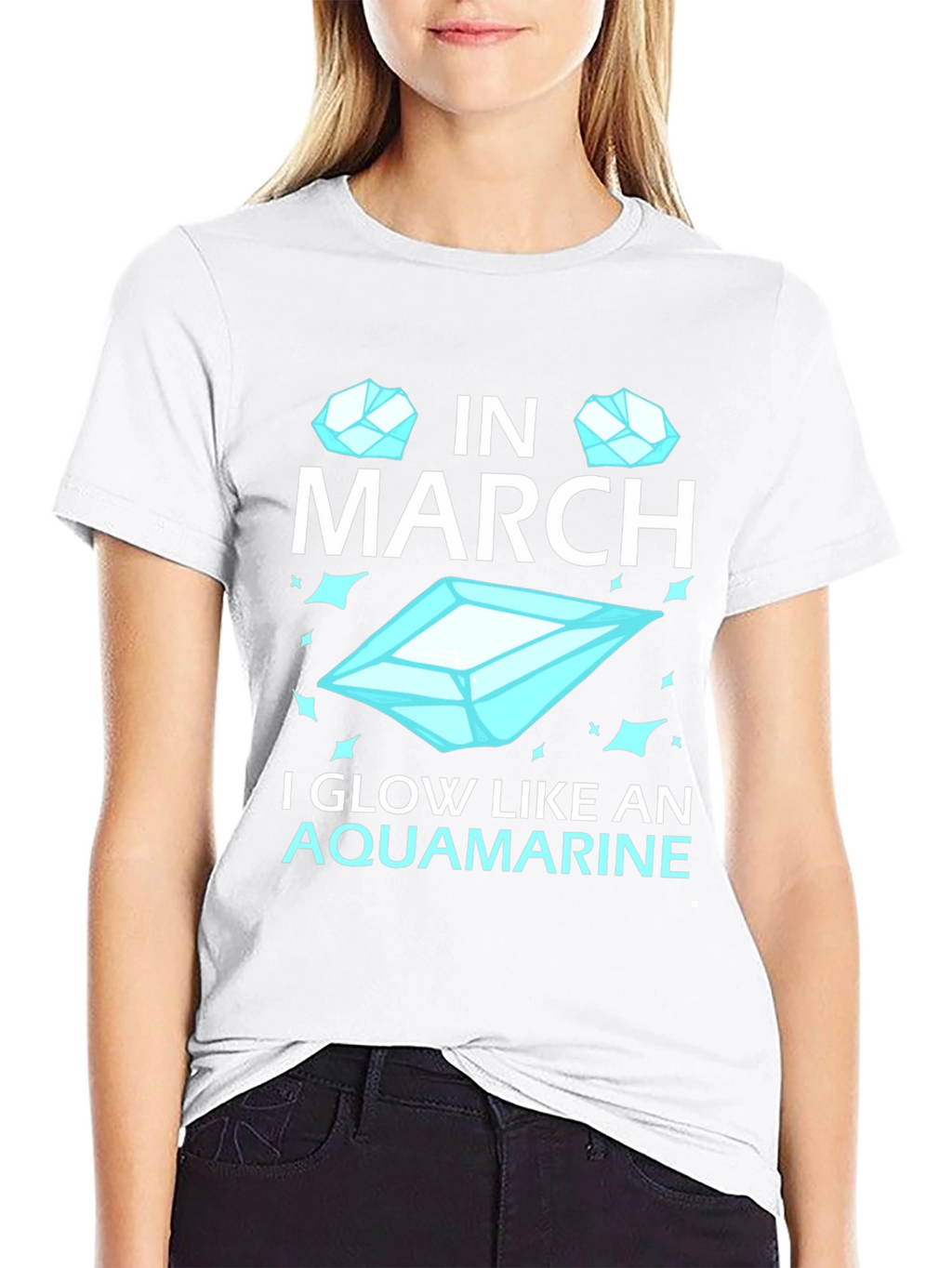 March Aquamarine Birthday T-Shirt