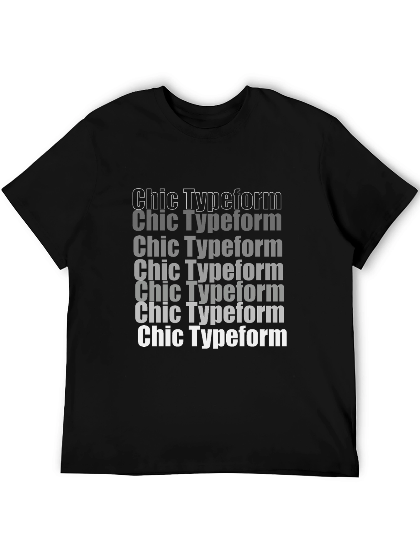 Chic Typeform Graphic T-Shirt Black Casual