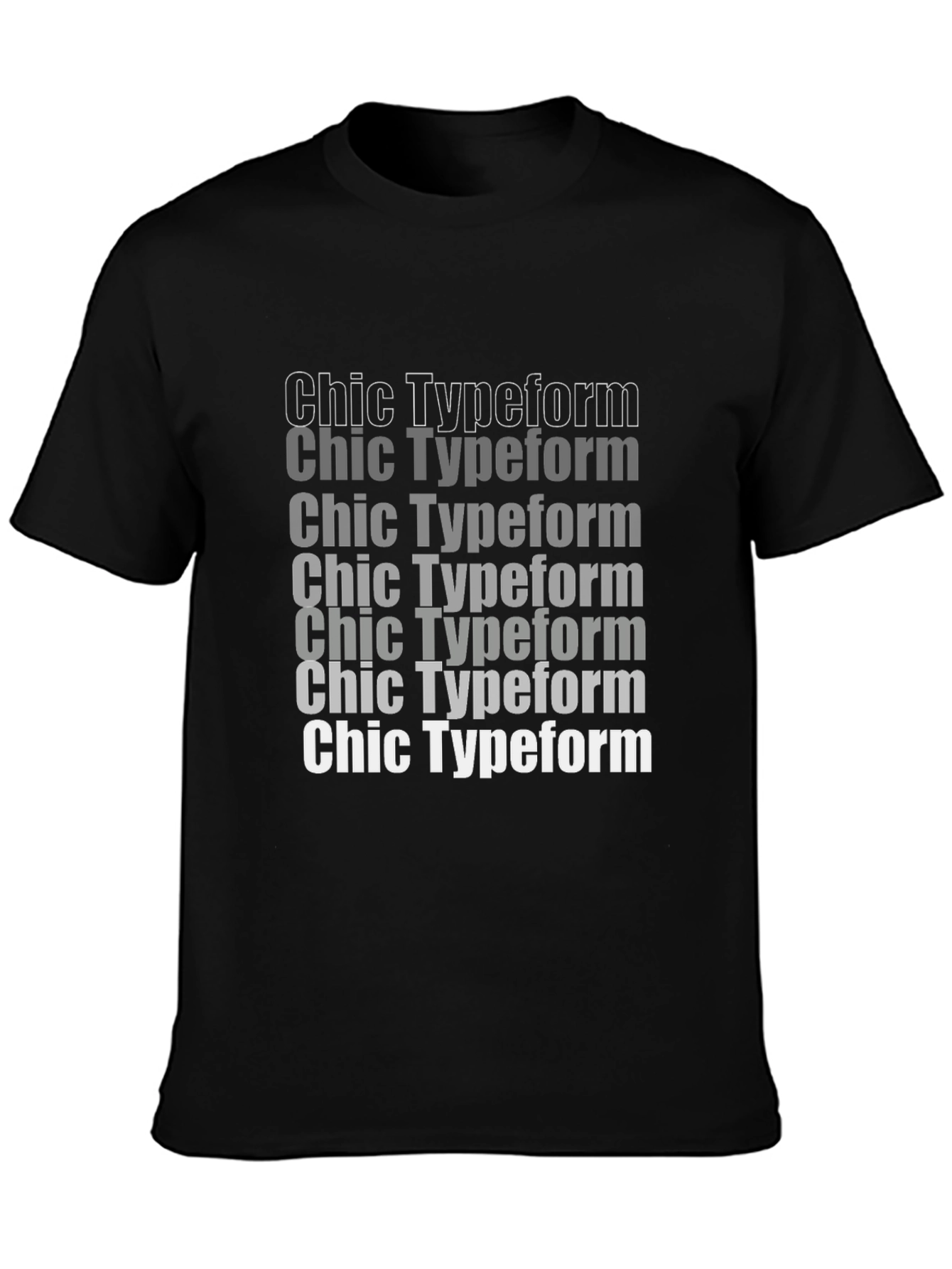 Chic Typeform Graphic T-Shirt Black Casual