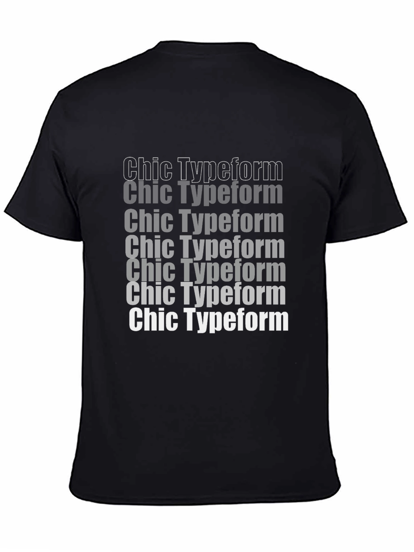 Chic Typeform Graphic T-Shirt Black Casual