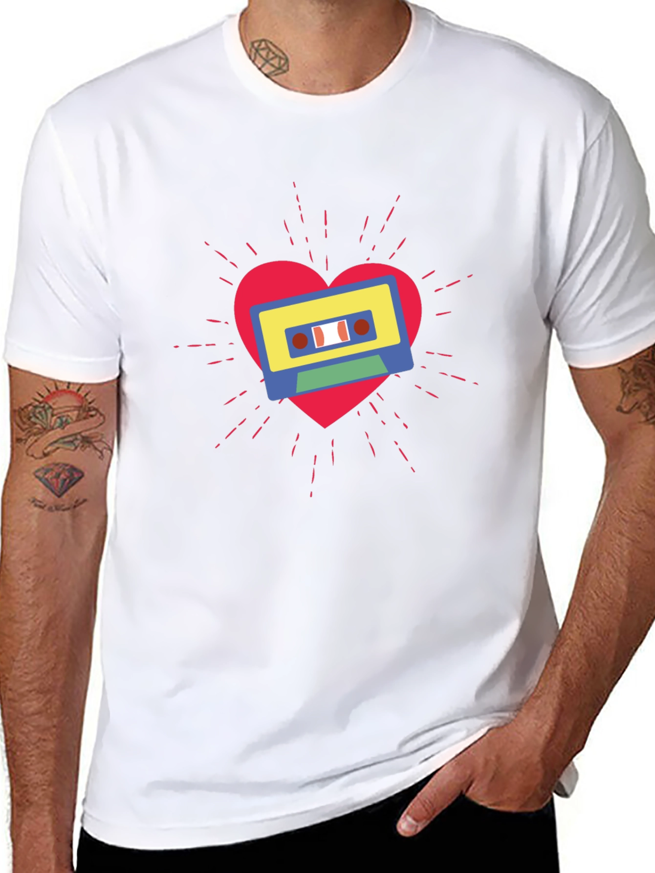 Retro Cassette Heartbeat T-Shirt