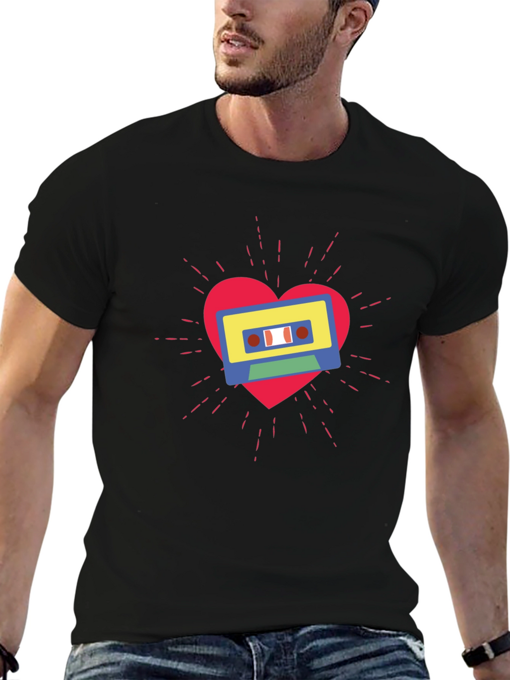 Retro Cassette Heartbeat T-Shirt