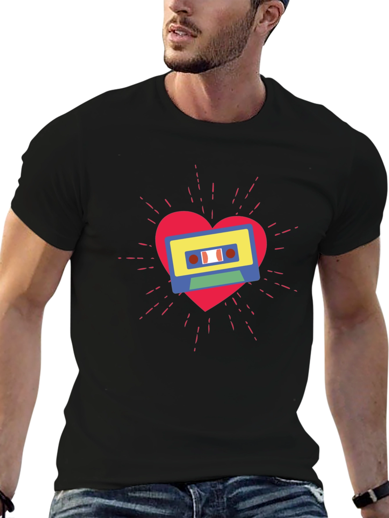 Retro Cassette Heartbeat T-Shirt