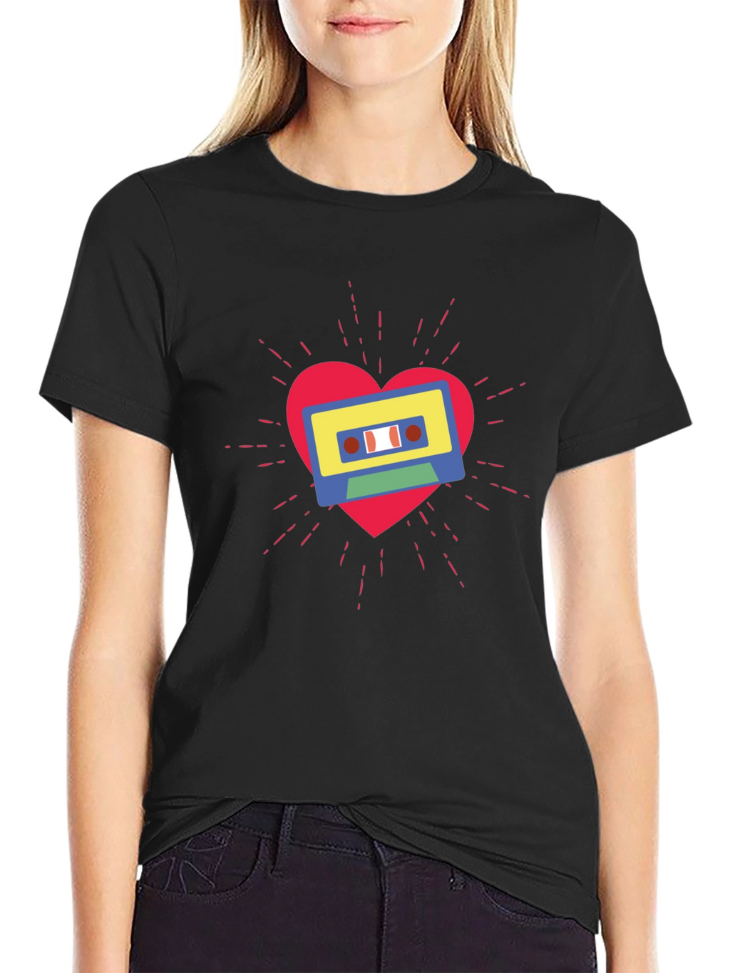 Retro Cassette Heartbeat T-Shirt