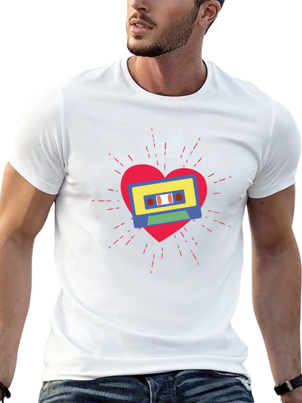 Retro Cassette Heartbeat T-Shirt