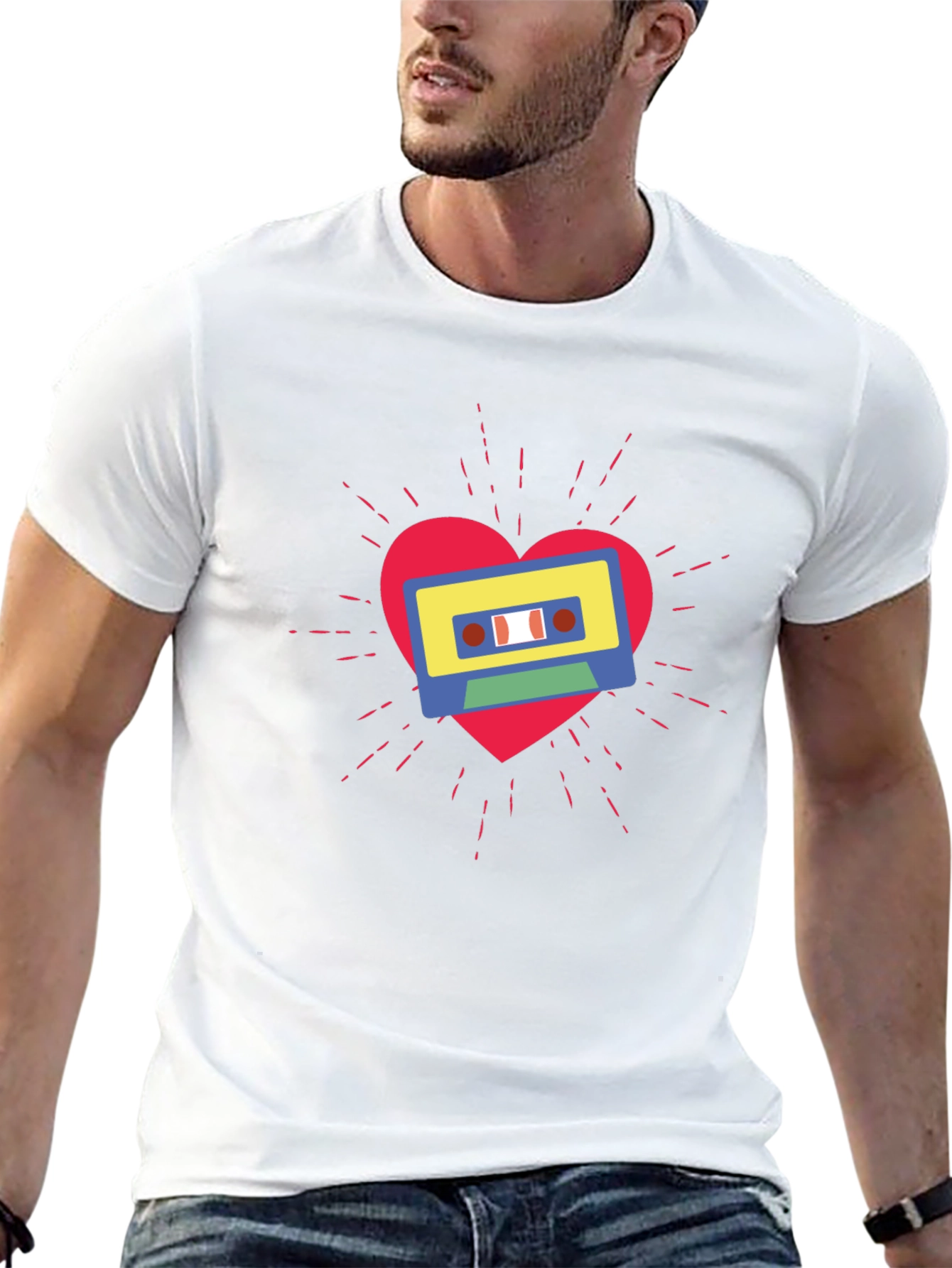 Retro Cassette Heartbeat T-Shirt
