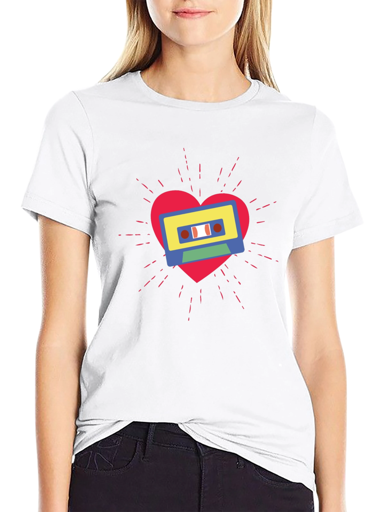 Retro Cassette Heartbeat T-Shirt