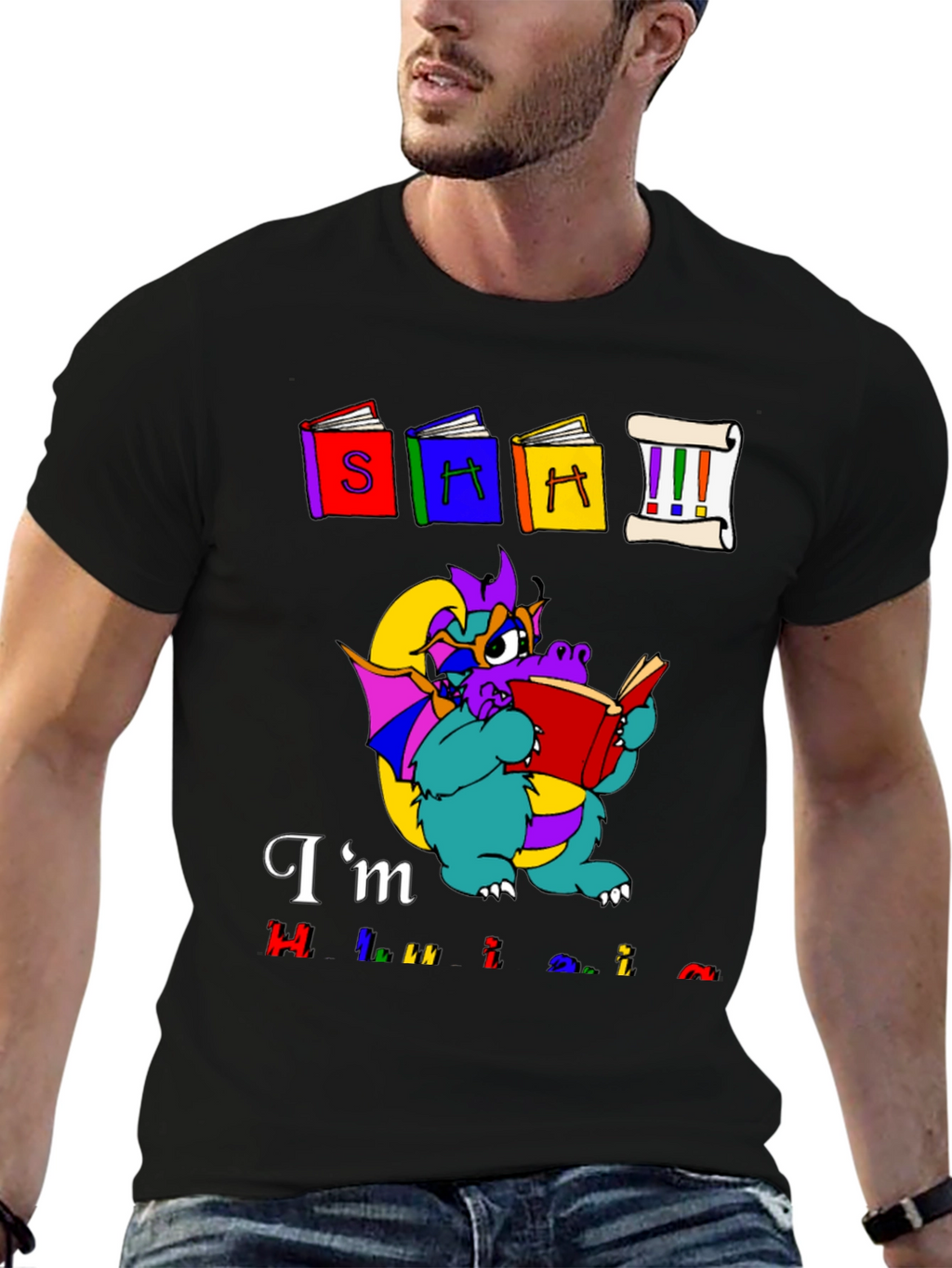Book Dragon Graphic Tee - Im Hilarious T-Shirt