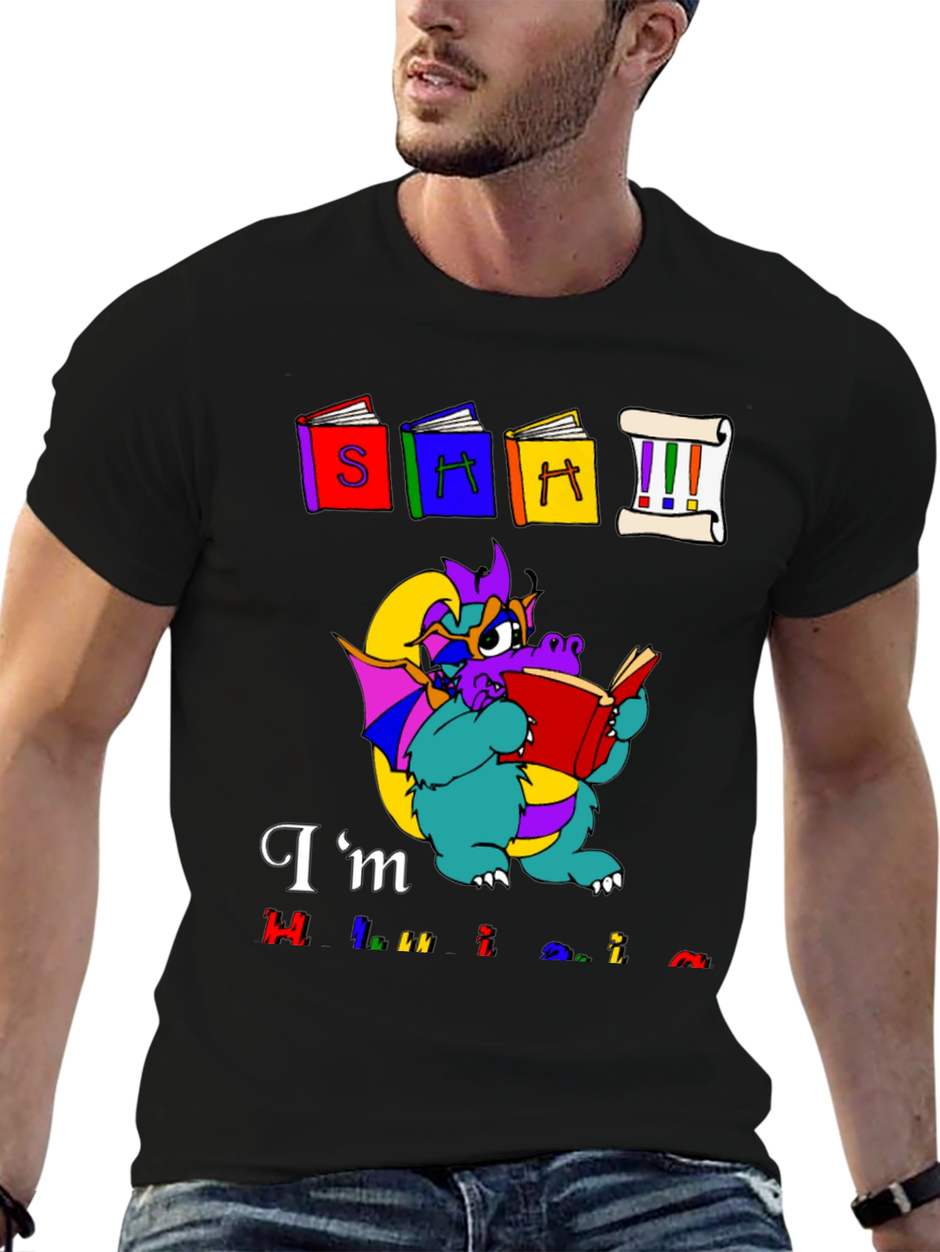 Book Dragon Graphic Tee - Im Hilarious T-Shirt