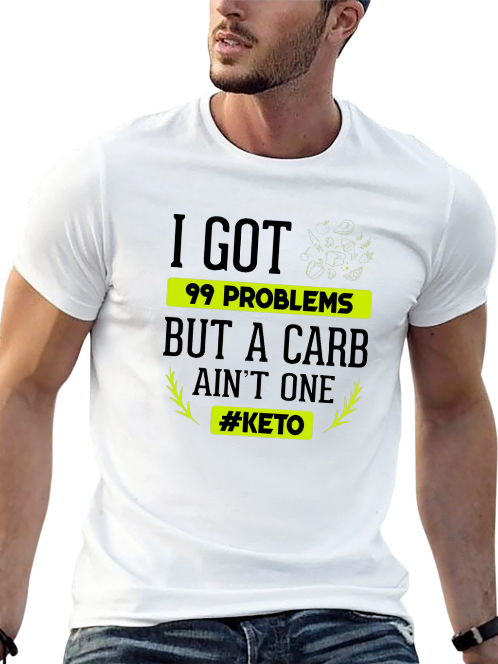 Keto Lifestyle T-Shirt - 99 Problems Carb Aint One