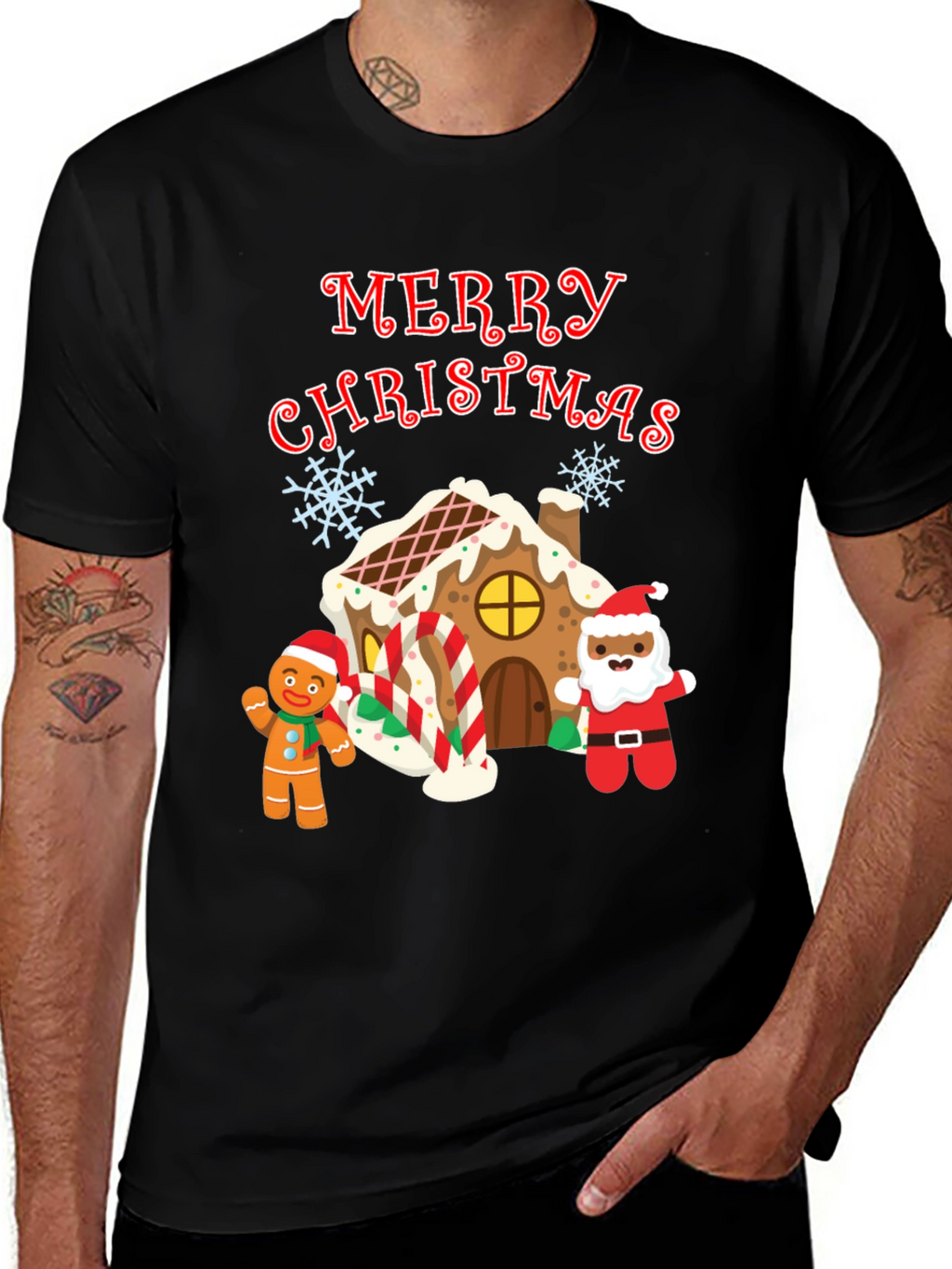 Festive Merry Christmas Graphic T-Shirt