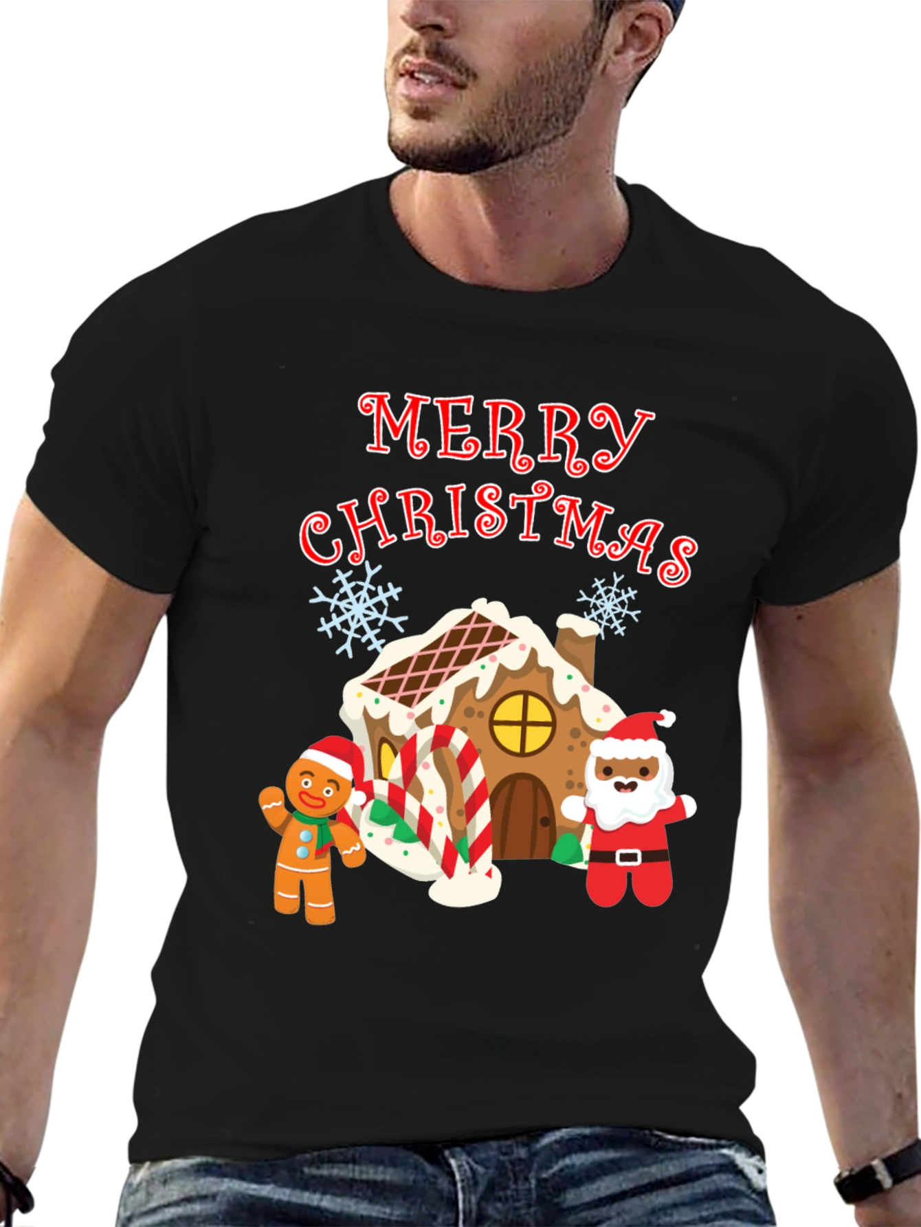 Festive Merry Christmas Graphic T-Shirt