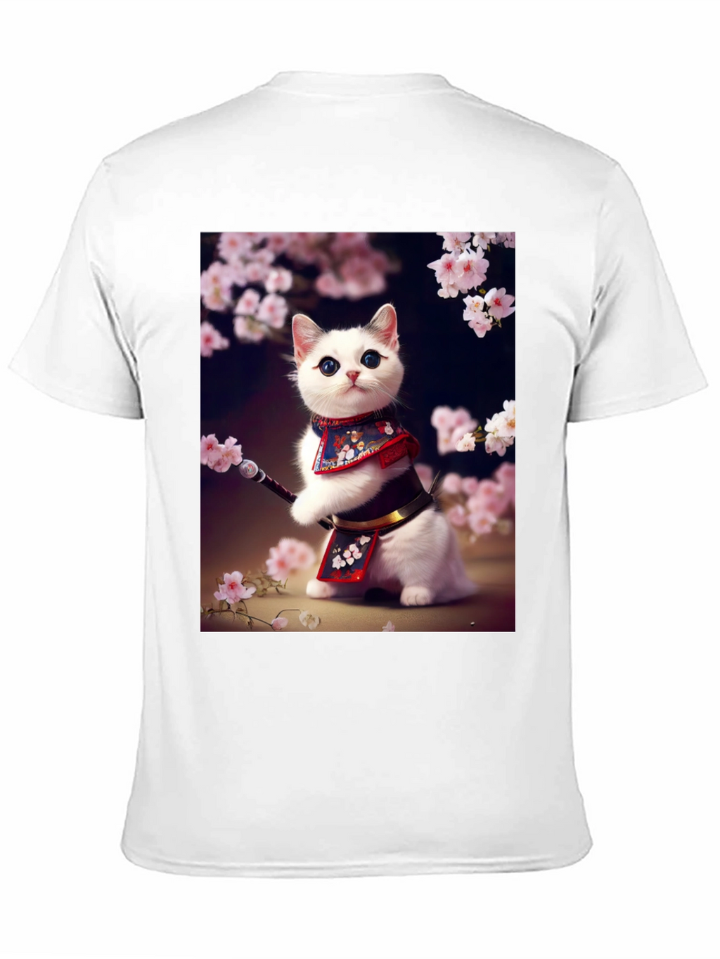 Samurai Cat T-Shirt - Anime Style