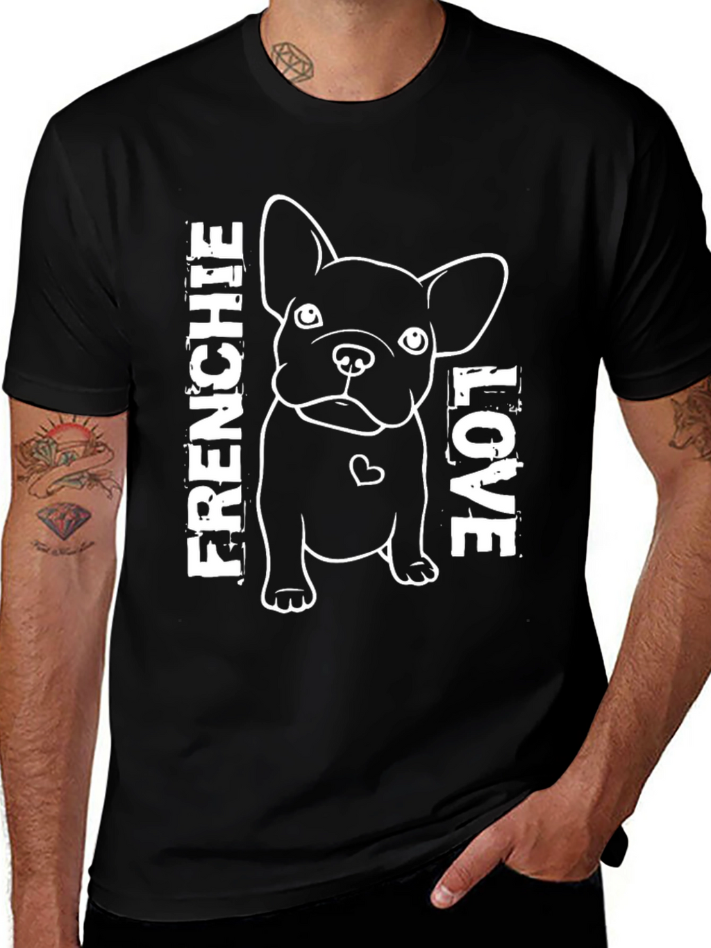 Frenchie Love Graphic Tee - Black