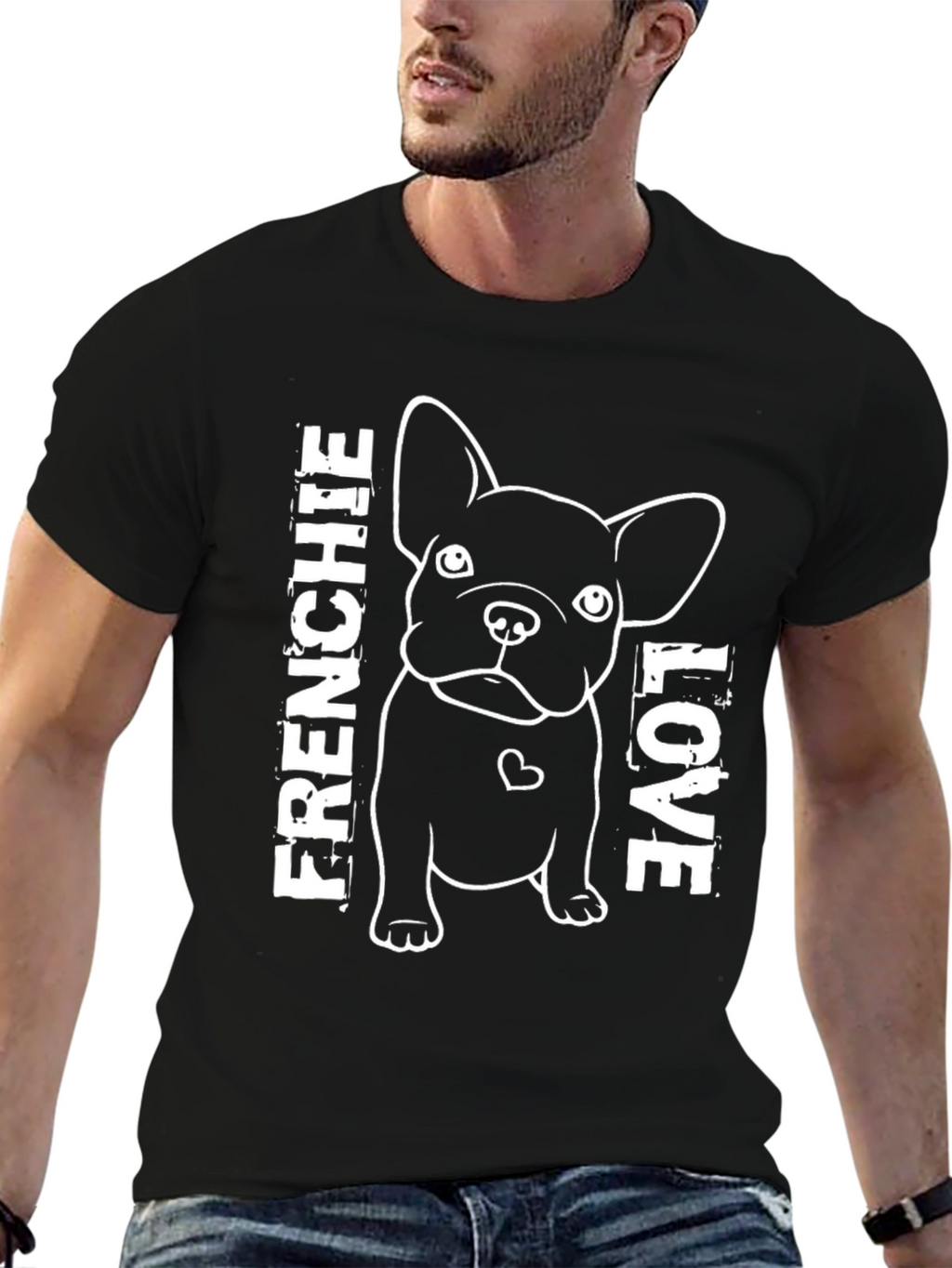 Frenchie Love Graphic Tee - Black