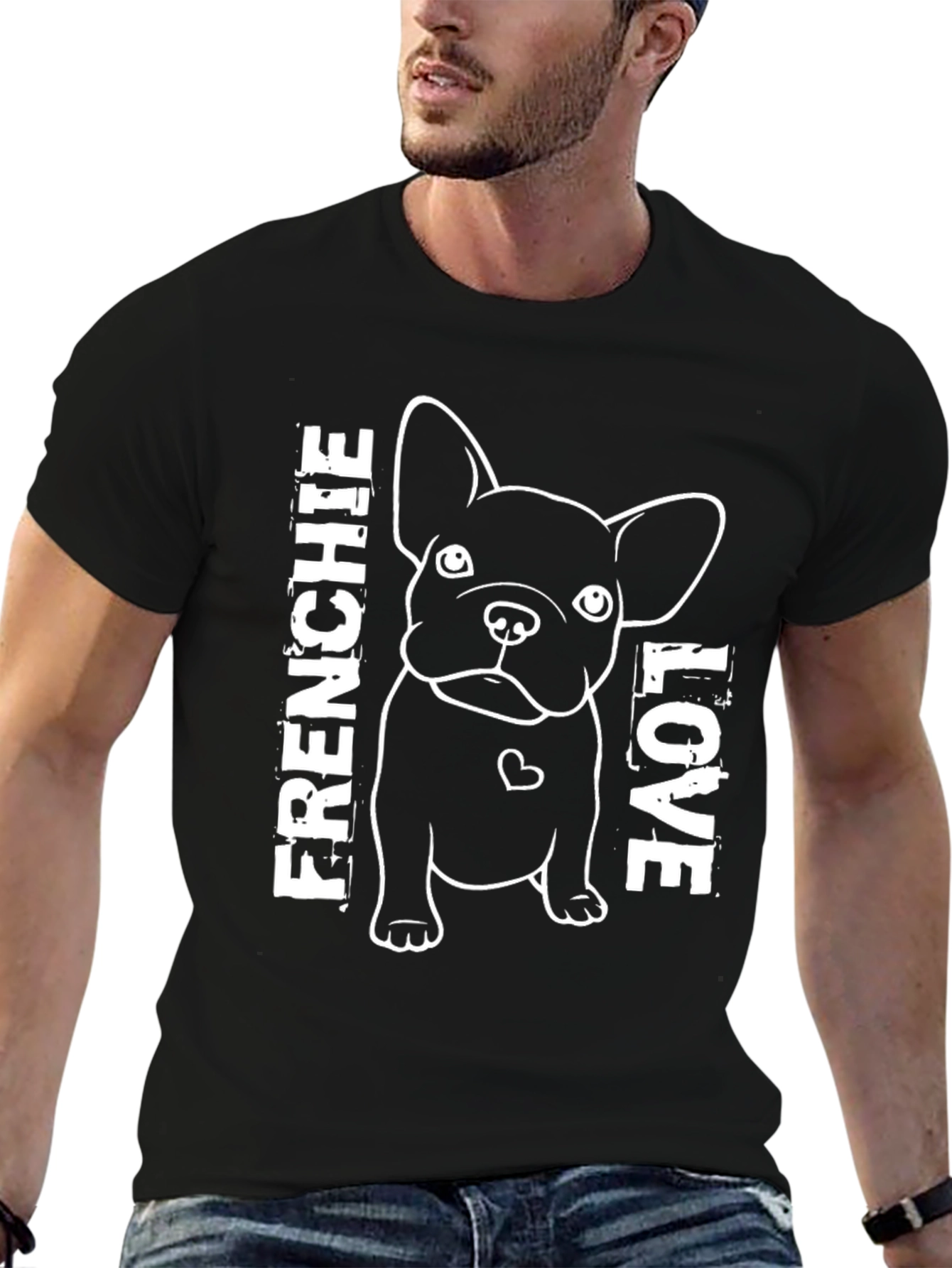 Frenchie Love Graphic Tee - Black