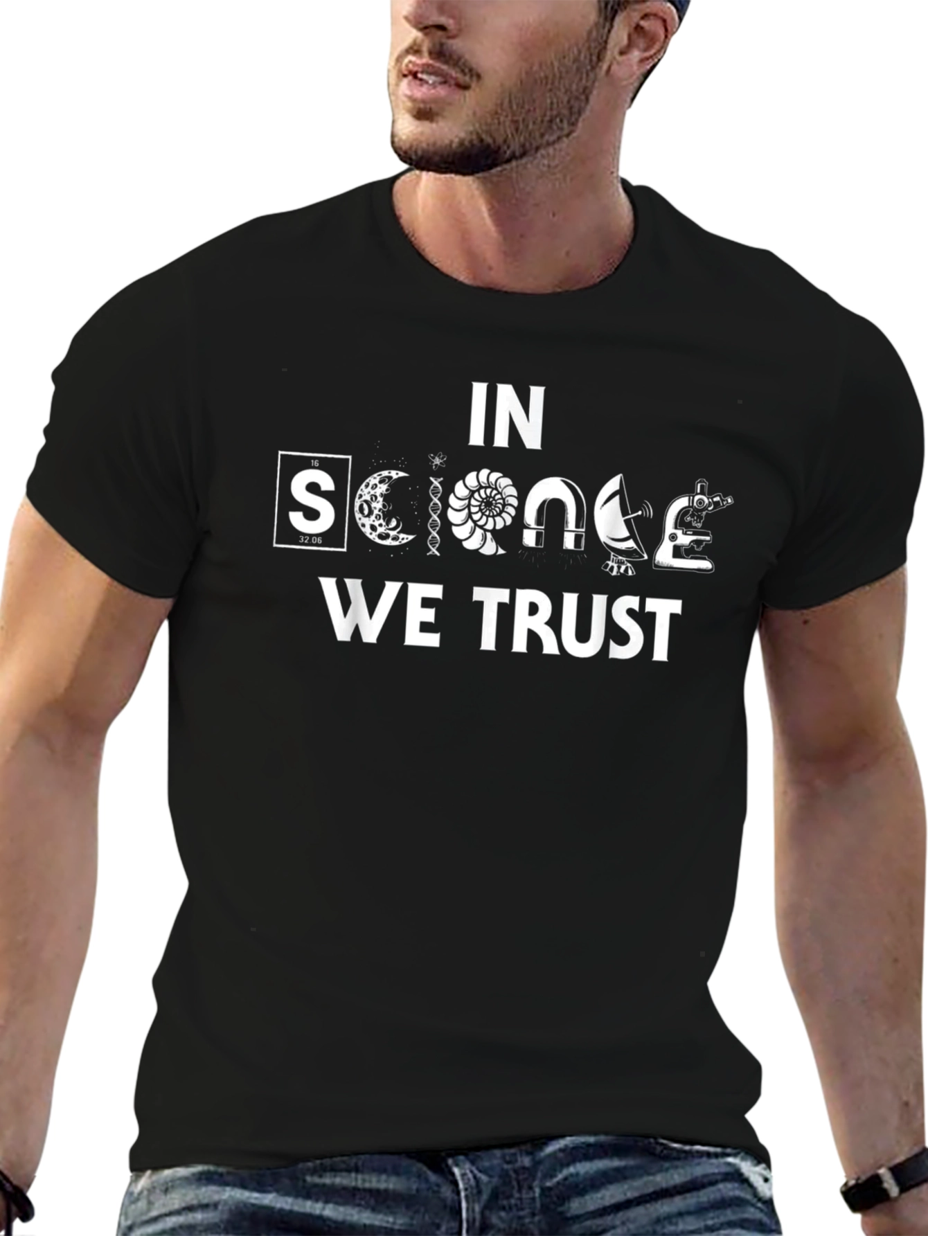 In Science We Trust Black Graphic T-Shirt