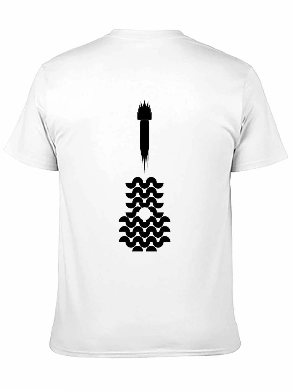 Abstract Guitar Graphic Tee - Black Cotton Blend
