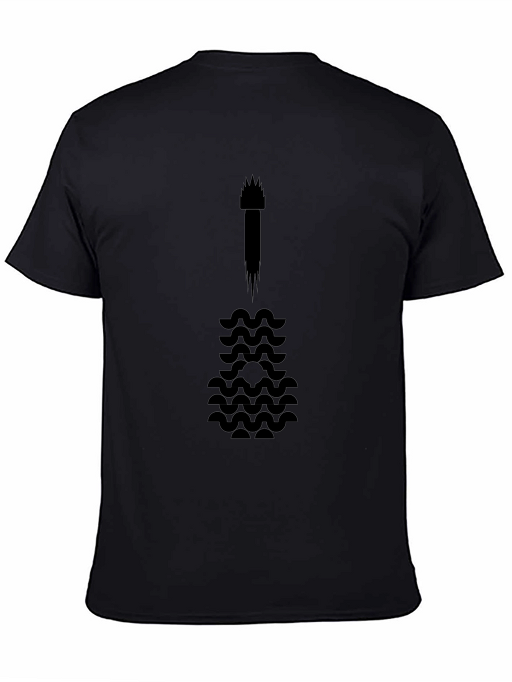 Abstract Guitar Graphic Tee - Black Cotton Blend