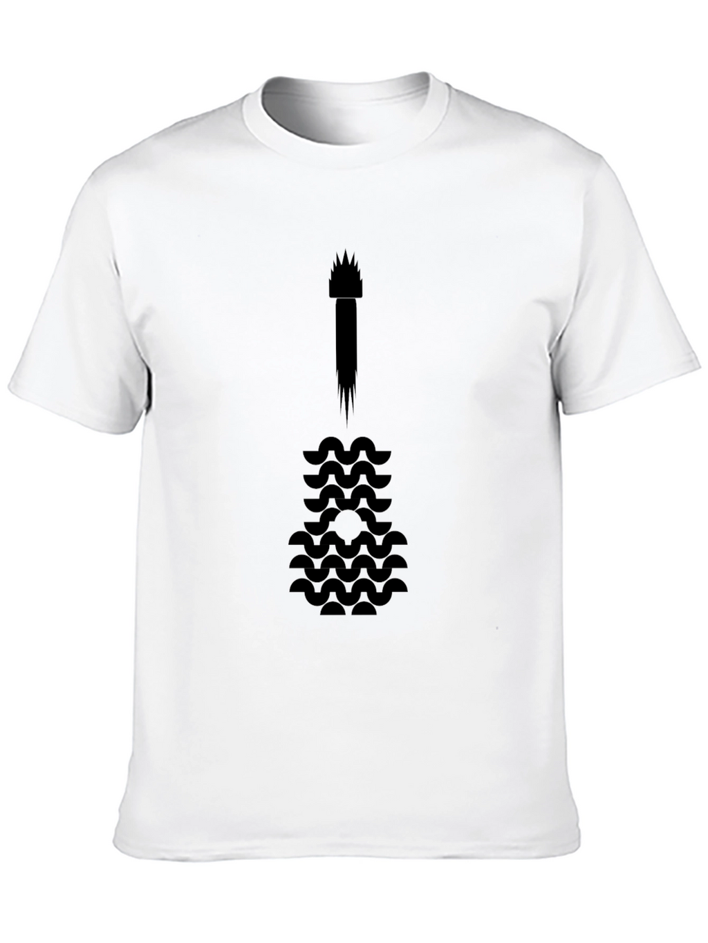 Abstract Guitar Graphic Tee - Black Cotton Blend