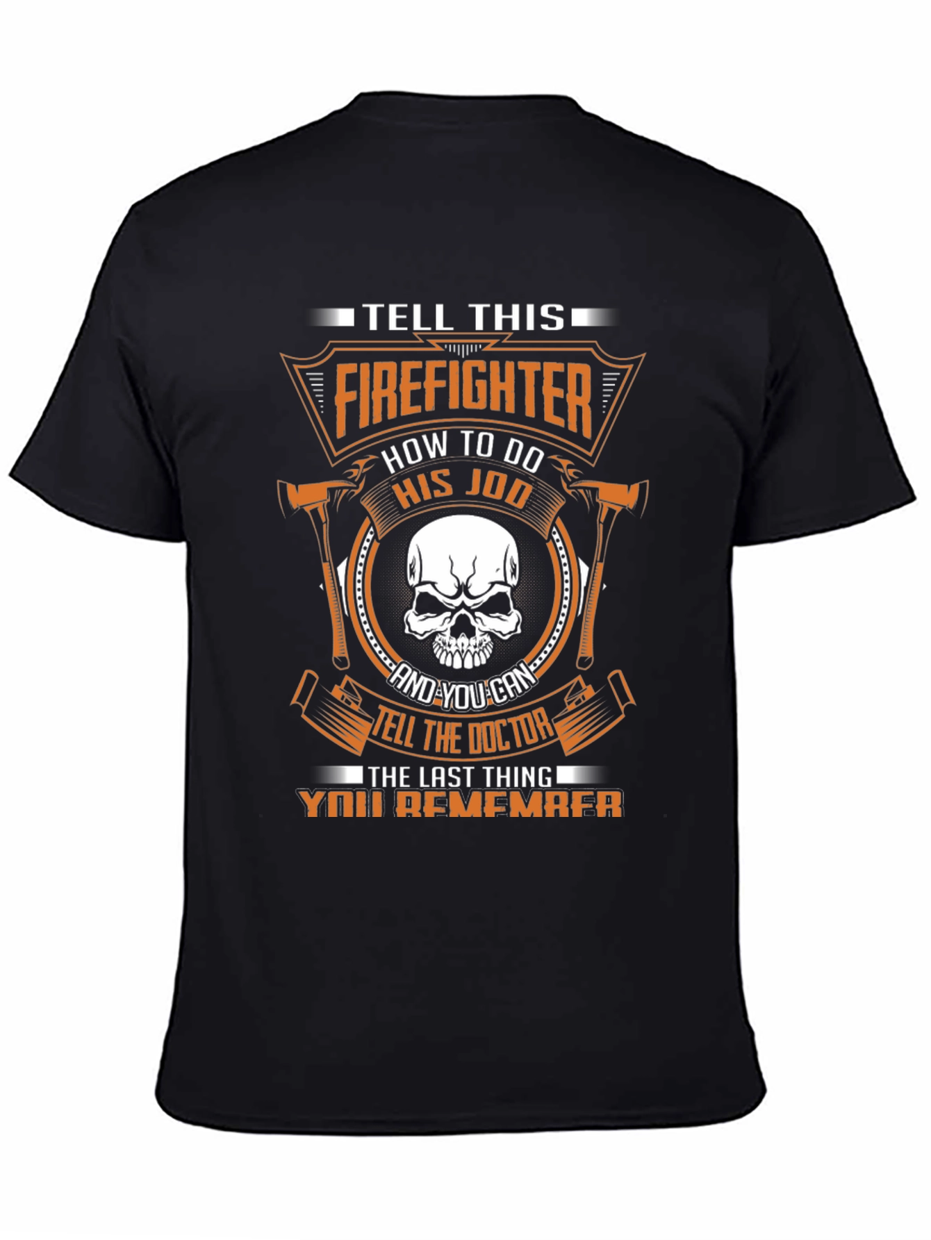 Firefighter Skull Graphic Tee