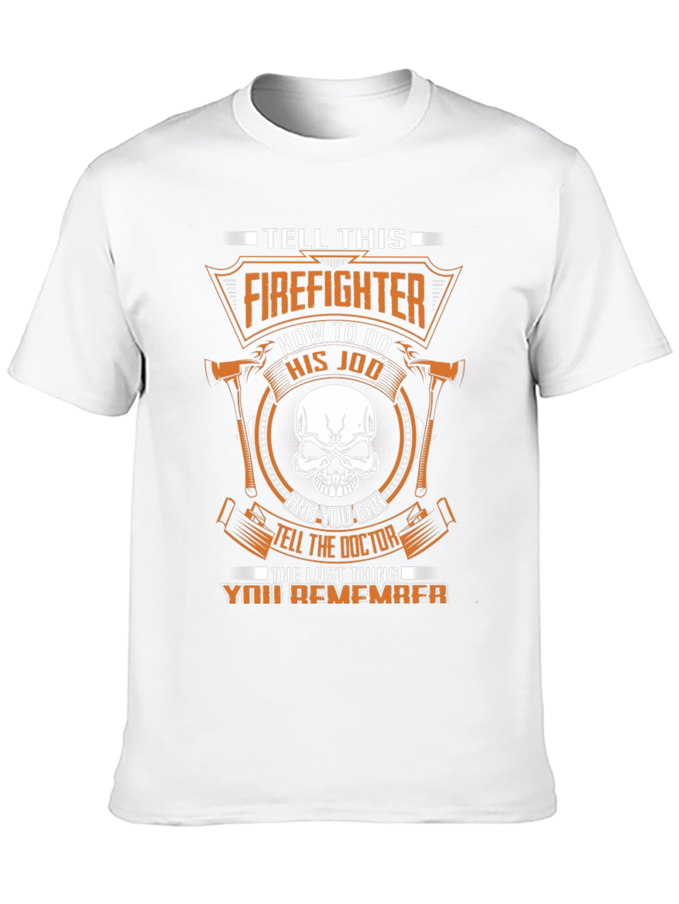 Firefighter Skull Graphic Tee