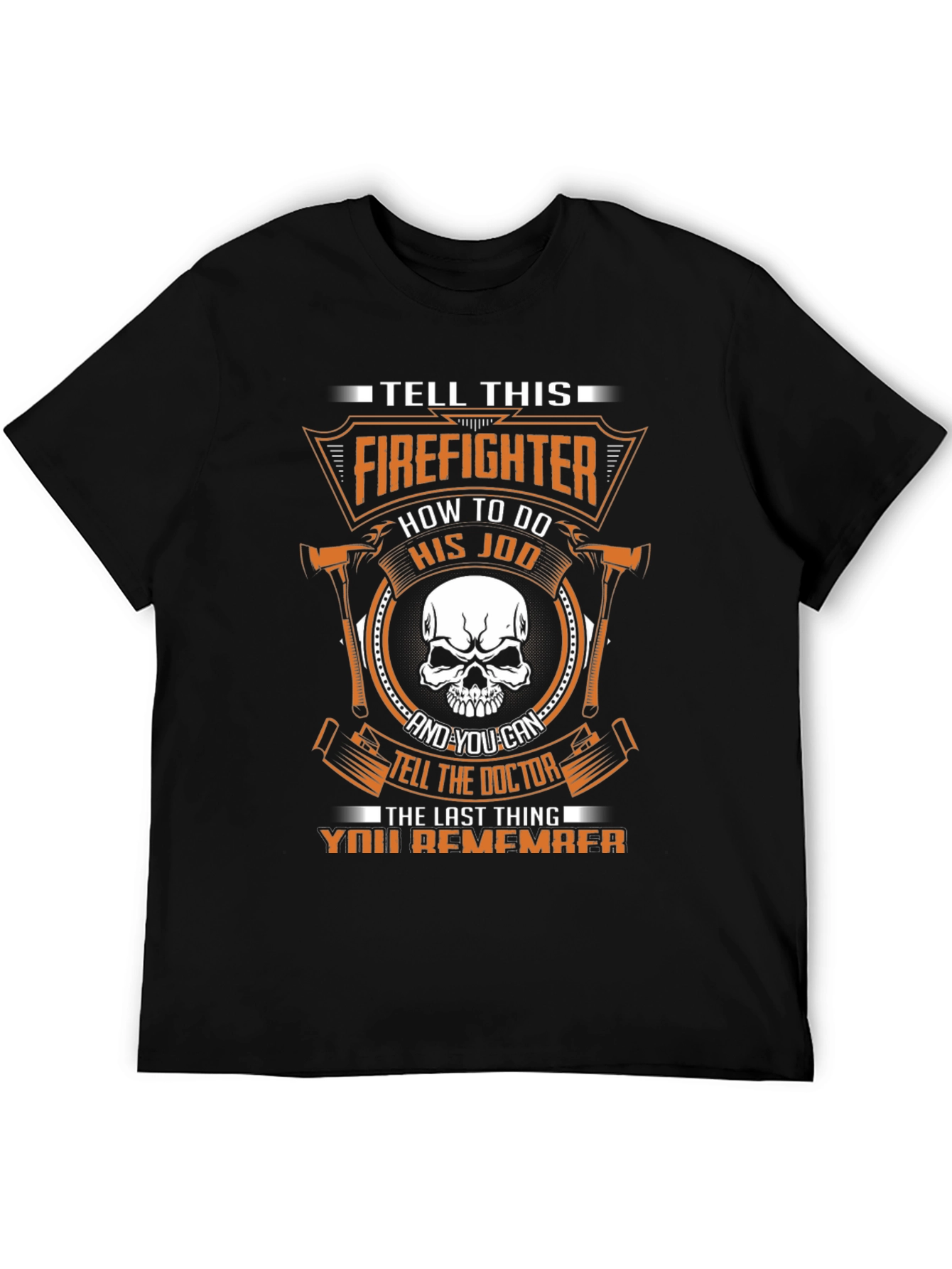 Firefighter Skull Graphic Tee