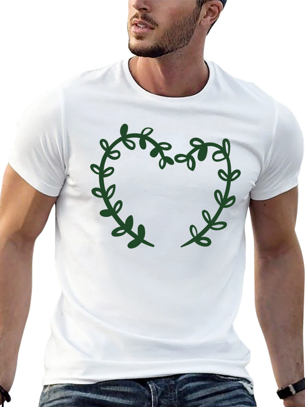 Leaf Heart Graphic Tee - Stylish Casual Wear
