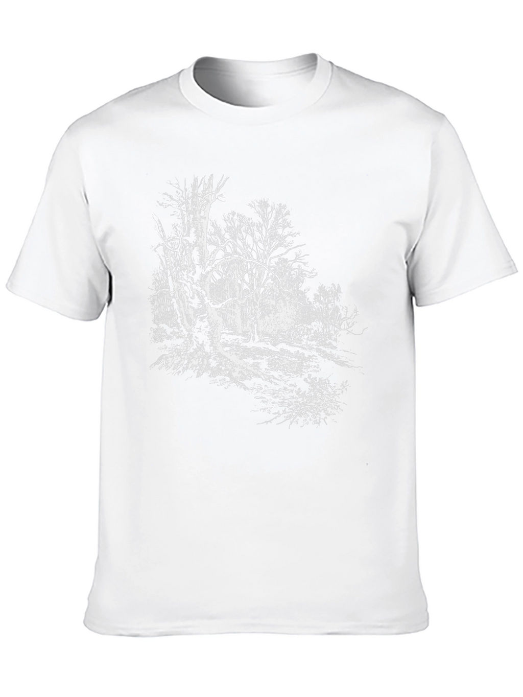 Eerie Forest Graphic Tee - Black Cotton T-Shirt