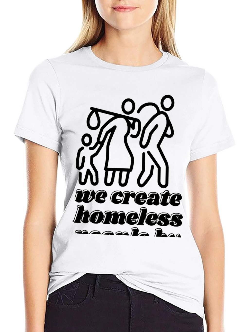 Statement Graphic Tee: Homelessness Awareness Black T-Shirt