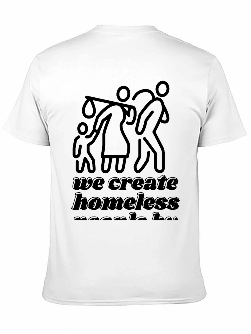 Statement Graphic Tee: Homelessness Awareness Black T-Shirt