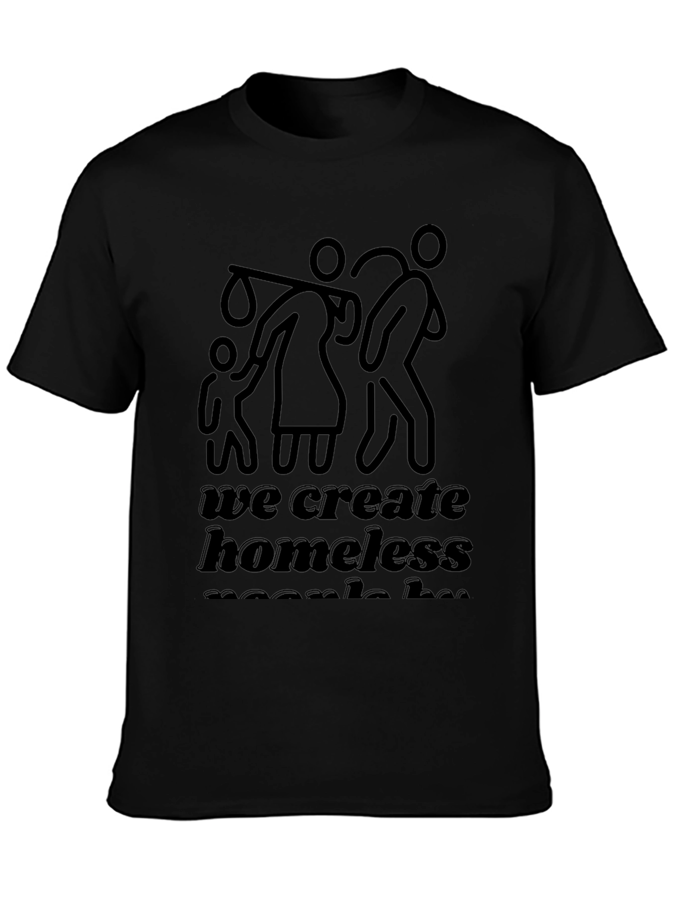 Statement Graphic Tee: Homelessness Awareness Black T-Shirt
