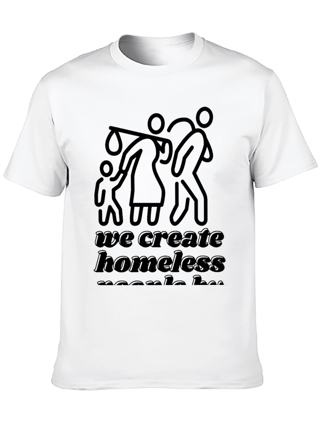 Statement Graphic Tee: Homelessness Awareness Black T-Shirt