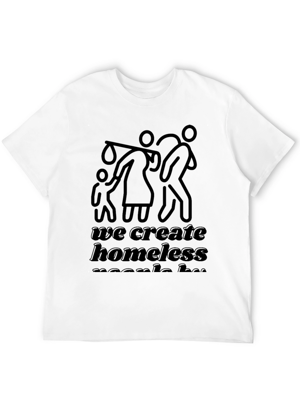 Statement Graphic Tee: Homelessness Awareness Black T-Shirt