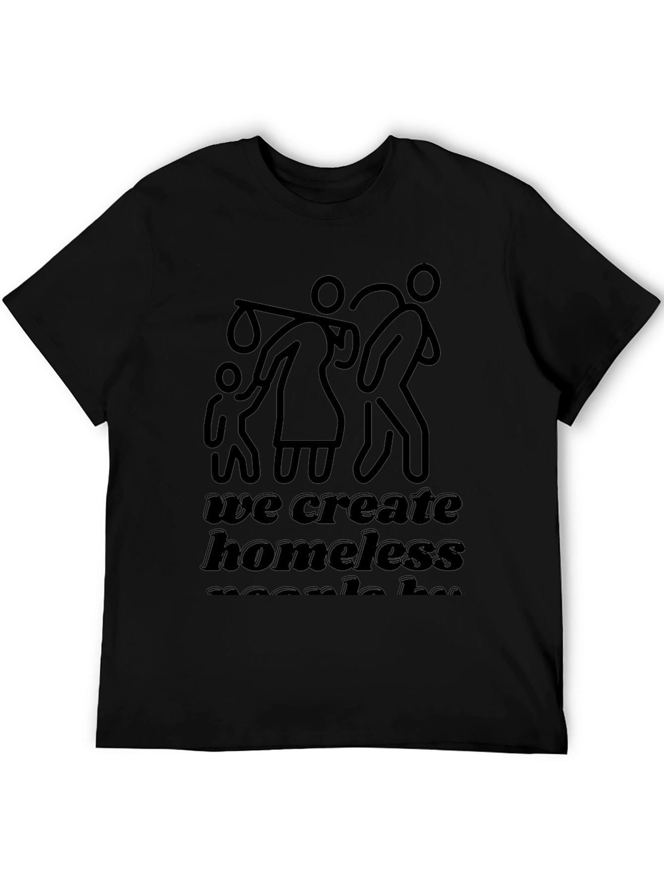 Statement Graphic Tee: Homelessness Awareness Black T-Shirt