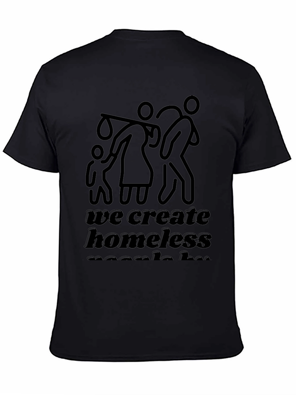 Statement Graphic Tee: Homelessness Awareness Black T-Shirt