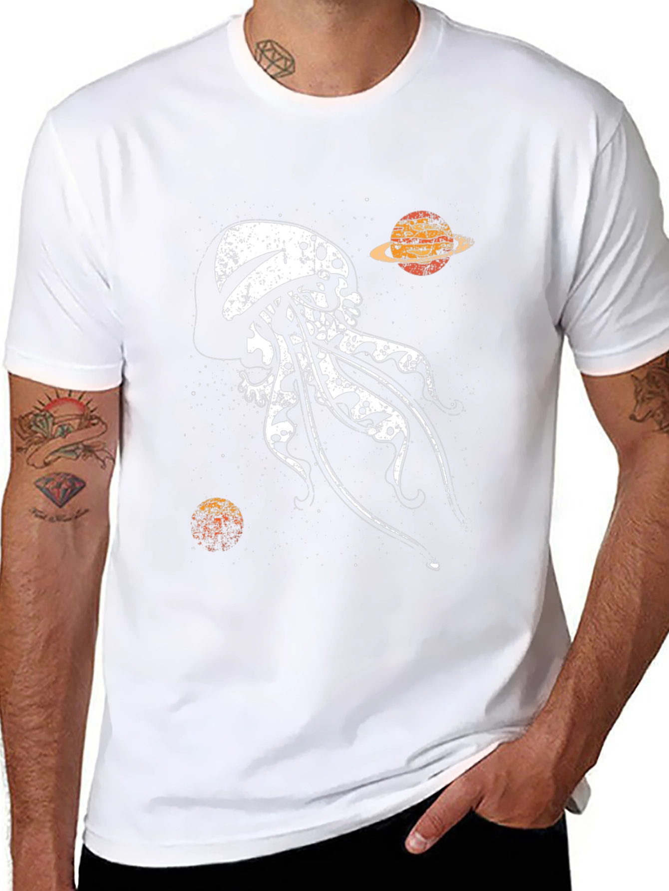 Skull Jellyfish Galaxy Black T-Shirt