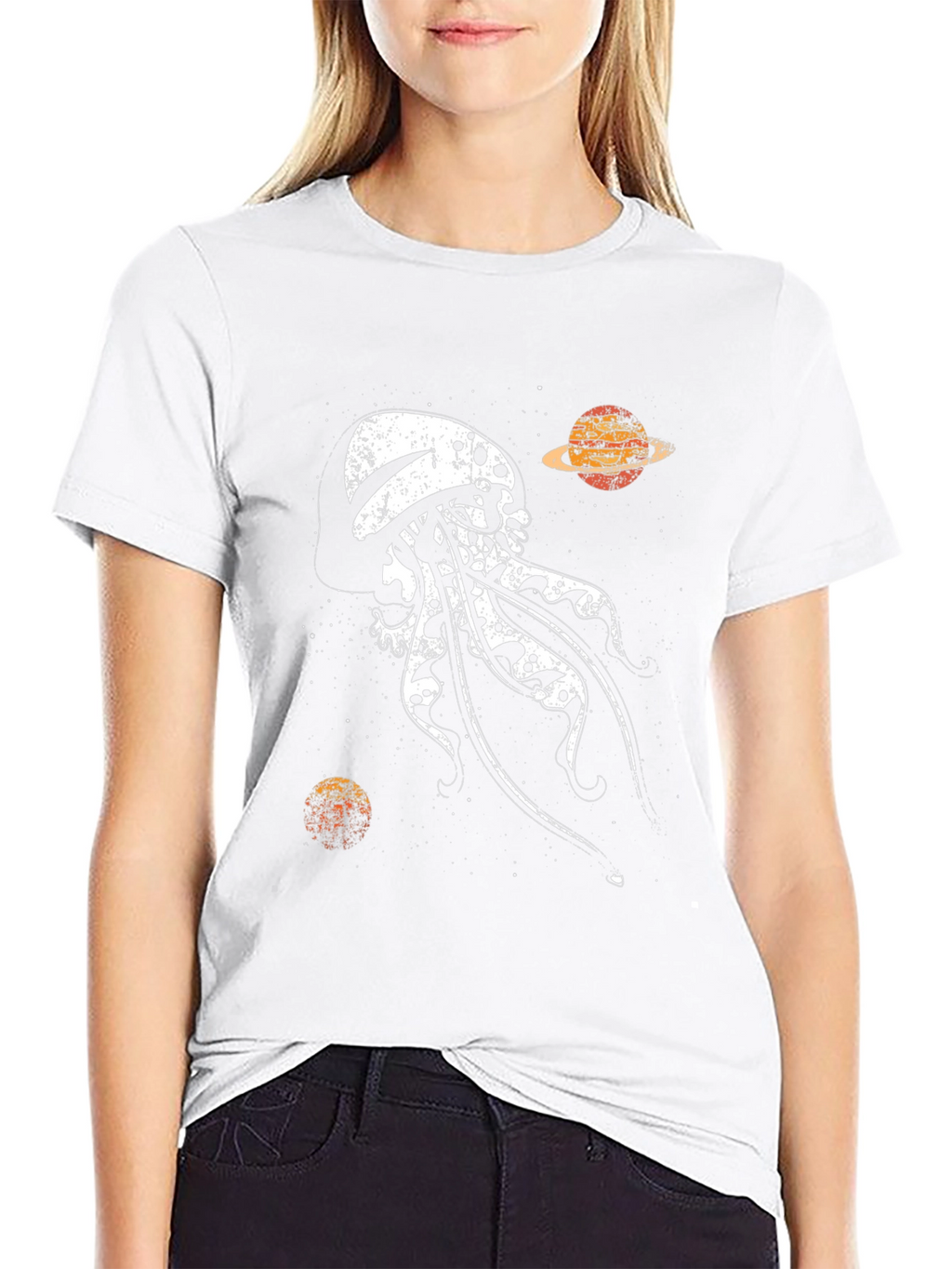 Skull Jellyfish Galaxy Black T-Shirt