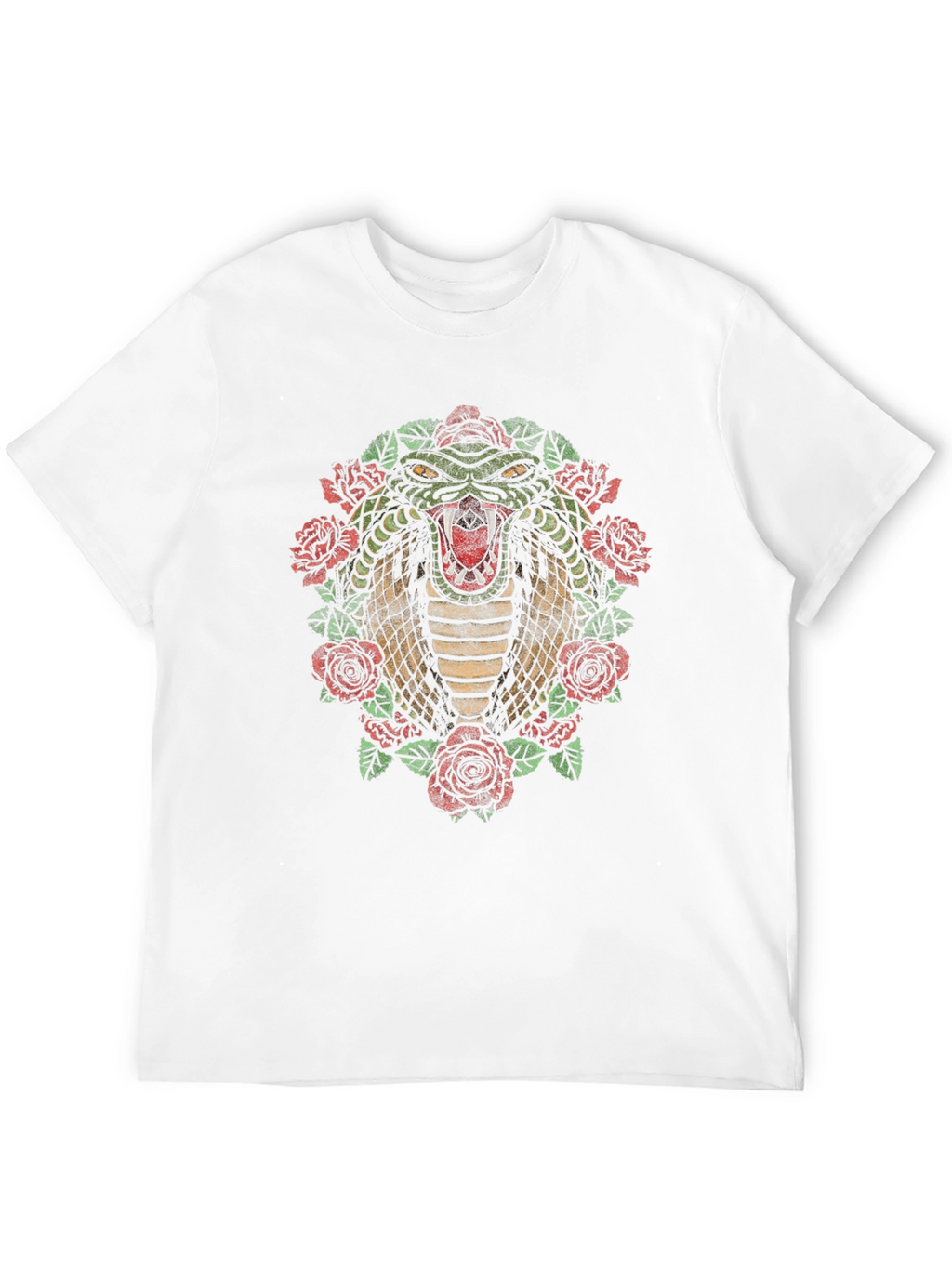 Cobra & Roses Graphic T-Shirt - Mens Black Tee