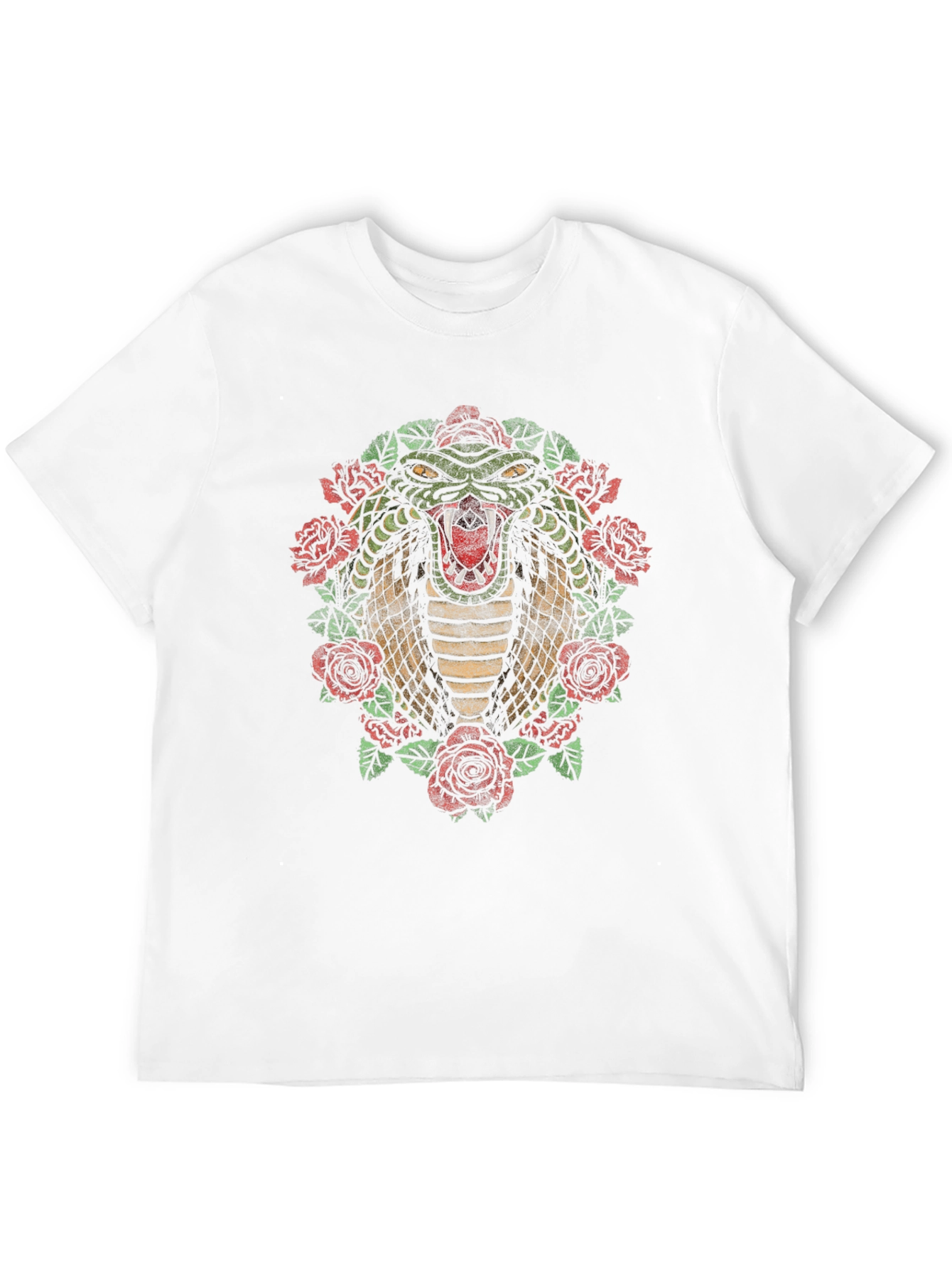Cobra & Roses Graphic T-Shirt - Mens Black Tee