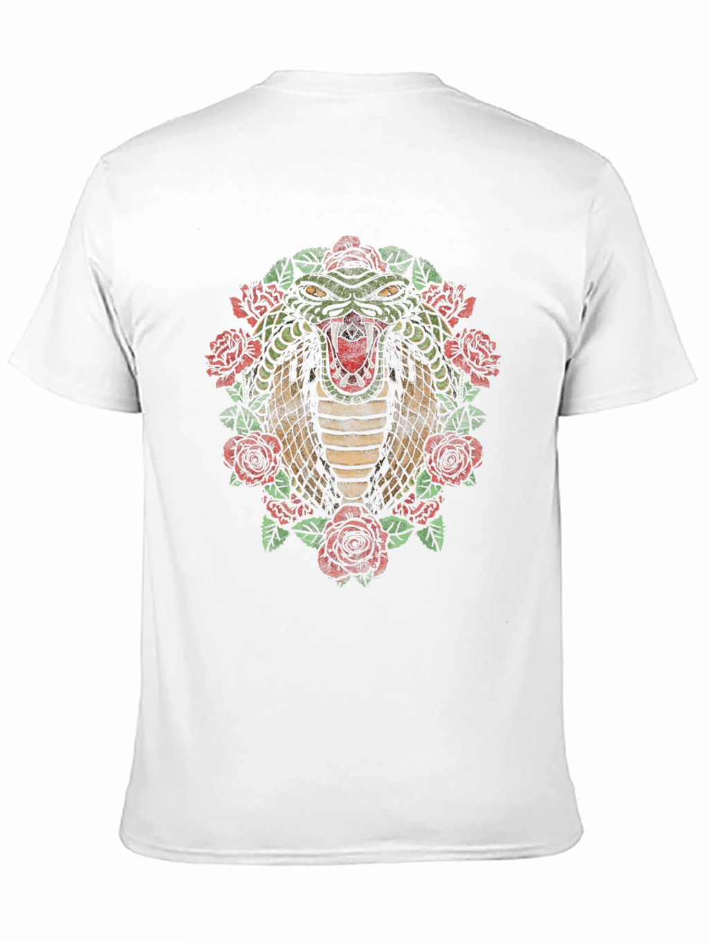 Cobra & Roses Graphic T-Shirt - Mens Black Tee