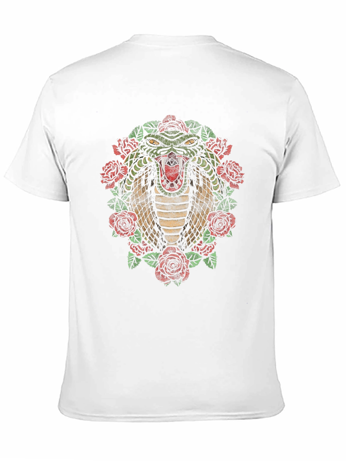Cobra & Roses Graphic T-Shirt - Mens Black Tee