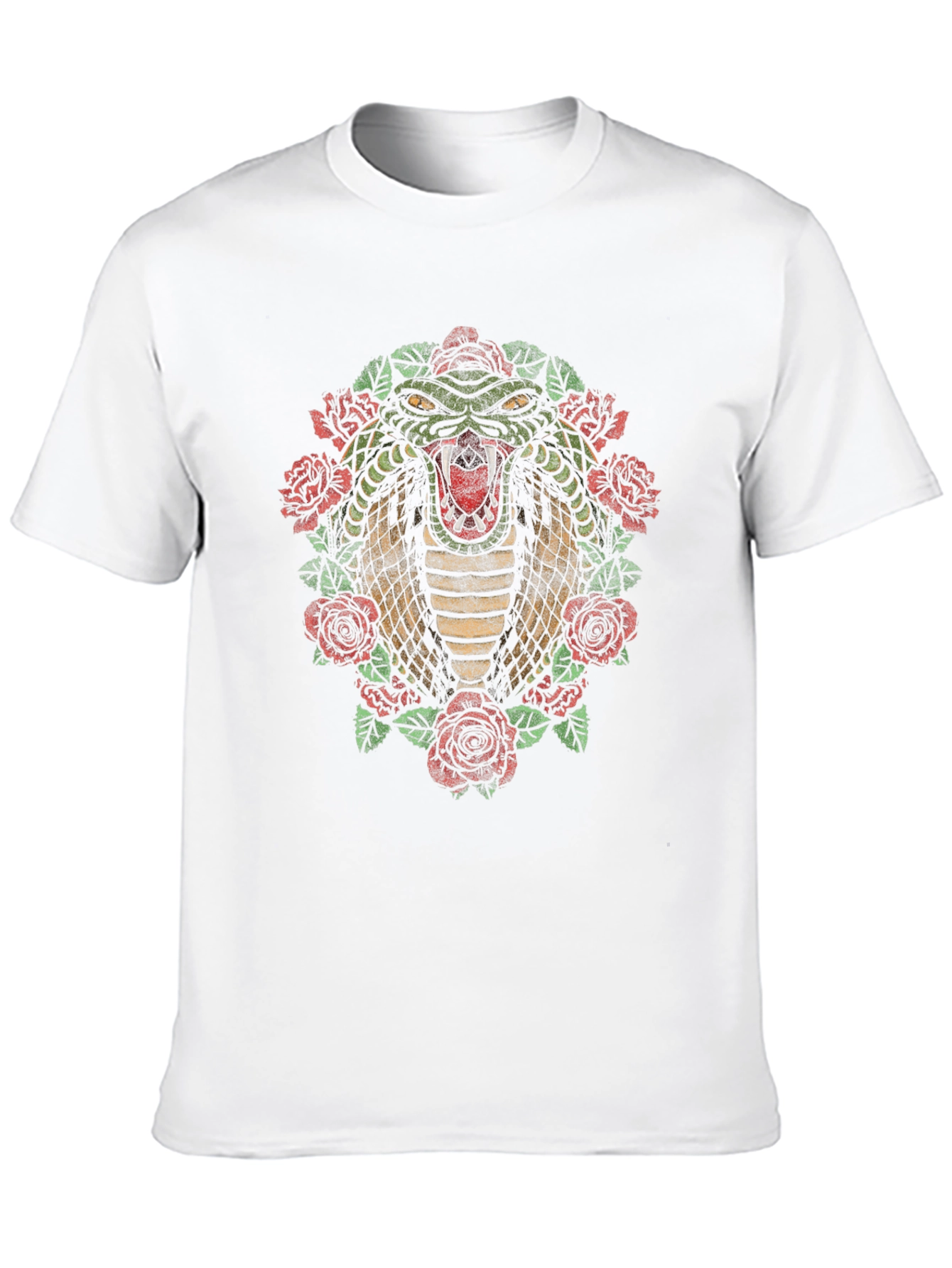 Cobra & Roses Graphic T-Shirt - Mens Black Tee