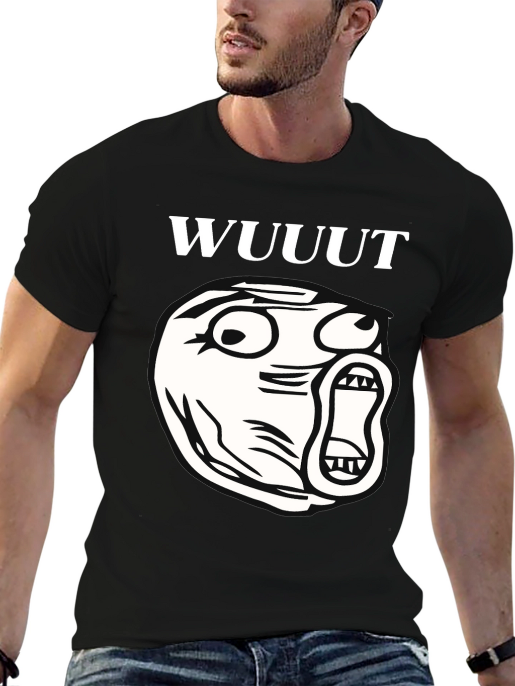WUUUT Meme Black Graphic Tee