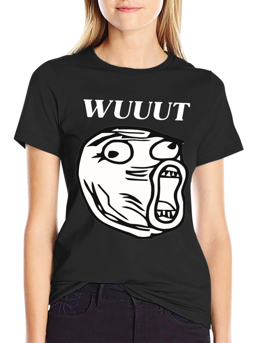 WUUUT Meme Black Graphic Tee