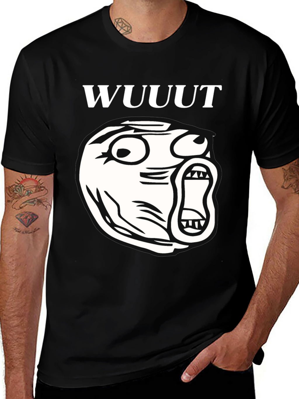 WUUUT Meme Black Graphic Tee
