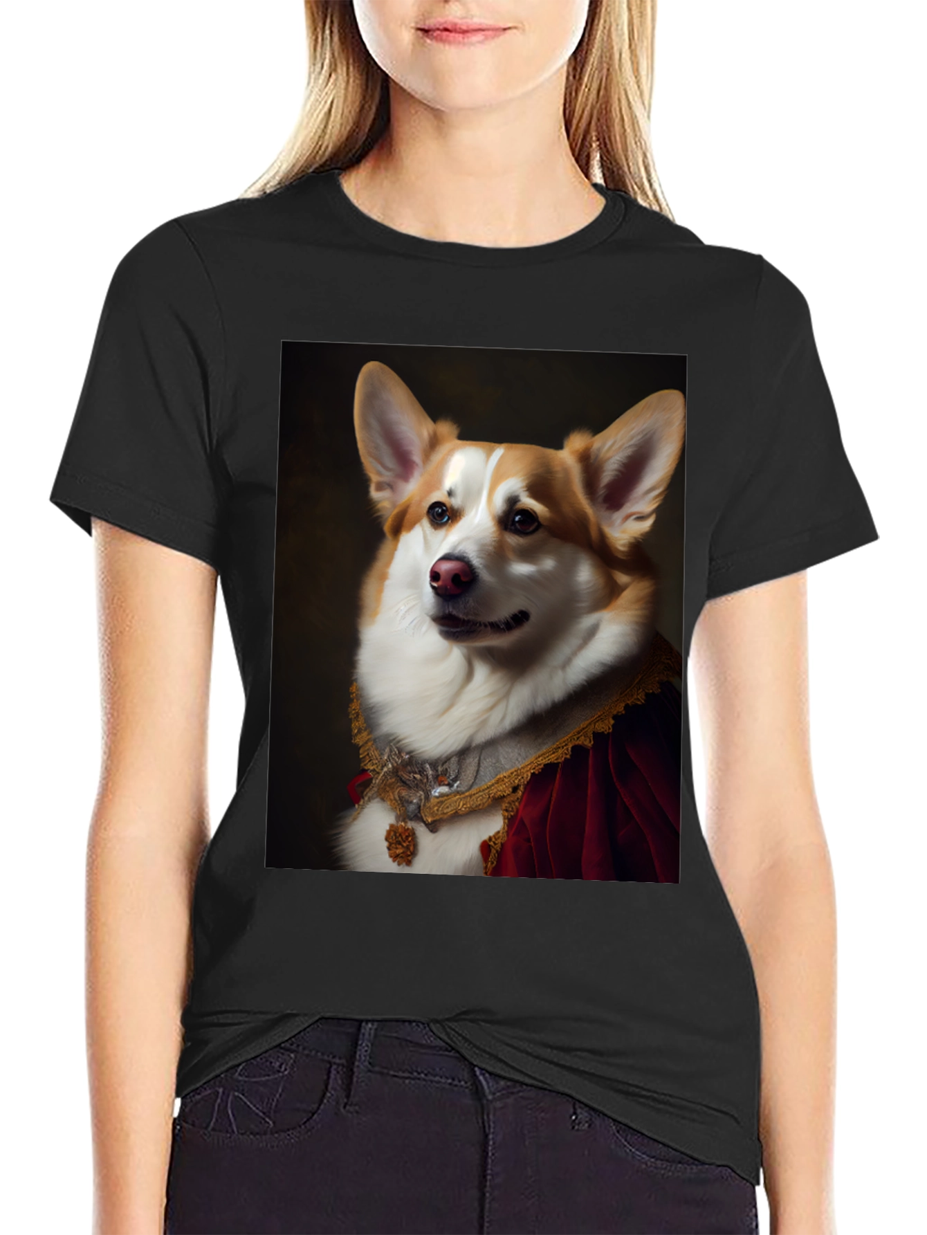 Corgi Royalty T-Shirt - Unique Dog Portrait Tee